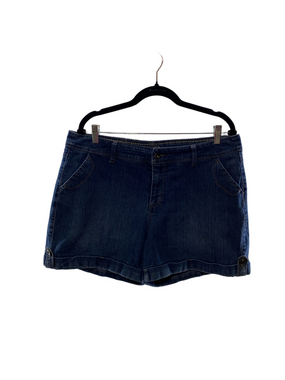 SONOMA Women’s Dark Denim Blue Jean Cuffed Shorts—Sz 16